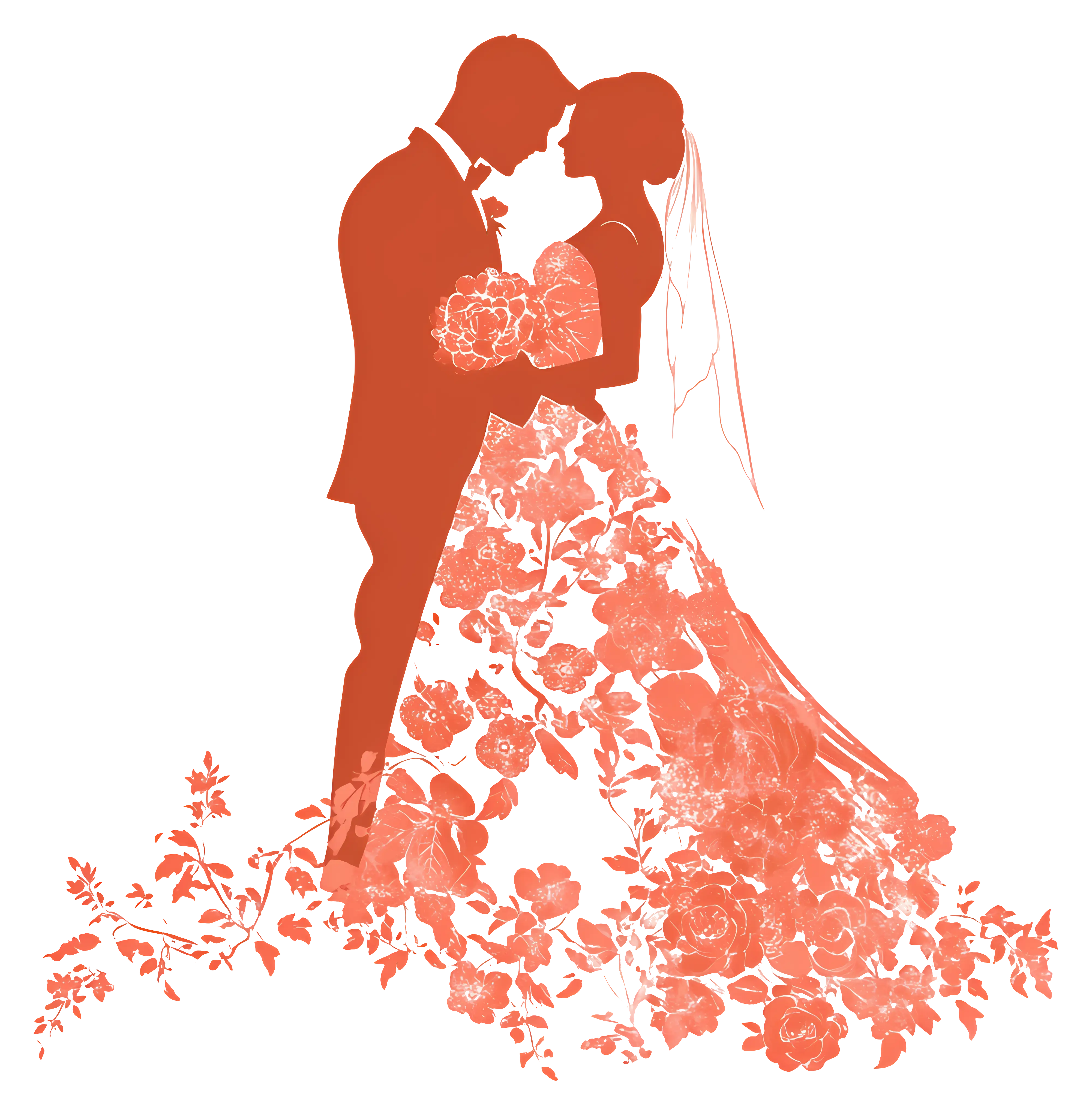 Silhouette of Wedding Couple