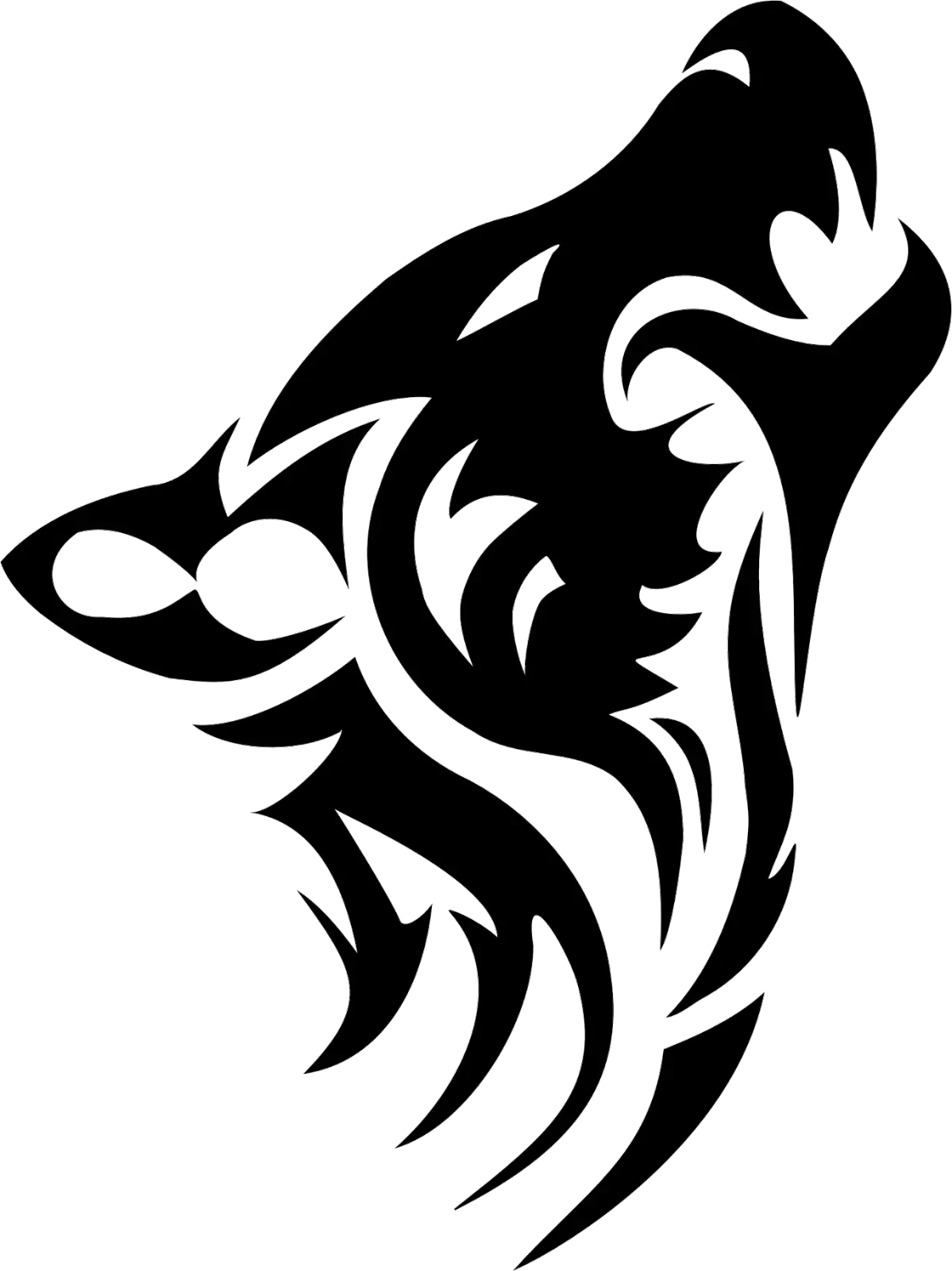 Tribal Wolf Head Design
