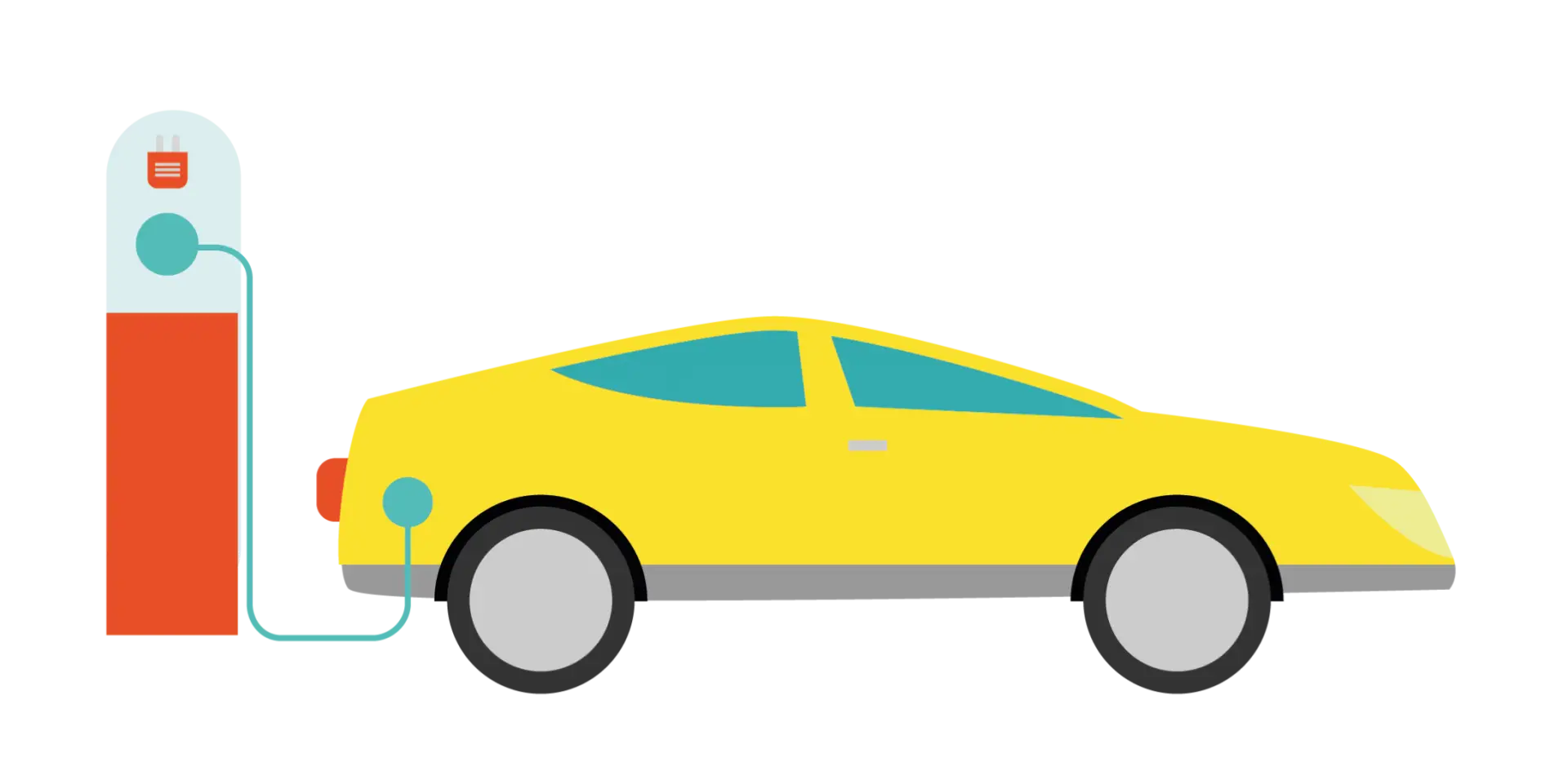 Electric Car Charging at Station
