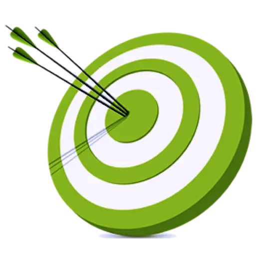 Green Target with Arrows for Archery