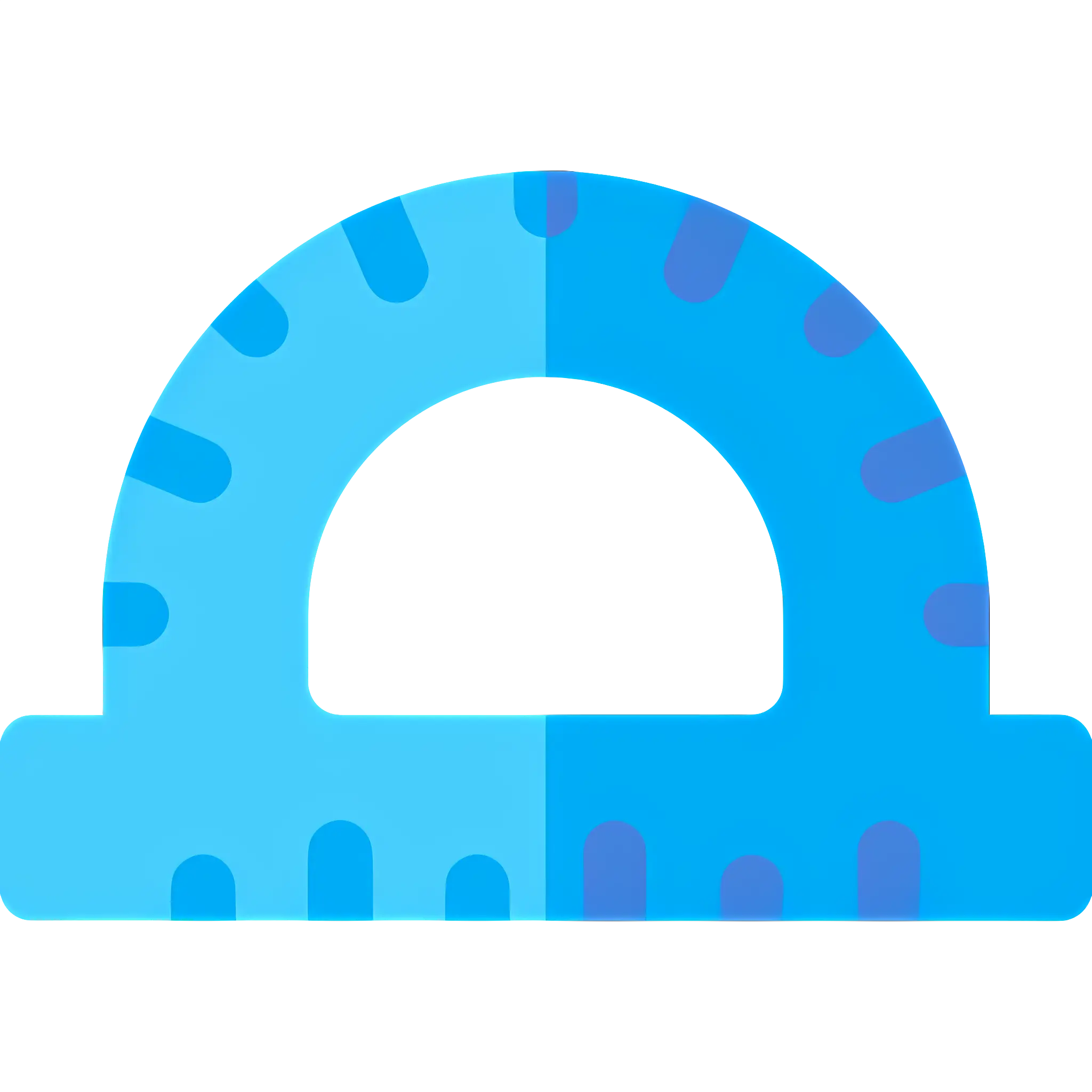 Blue Protractor with Light Blue Ruler