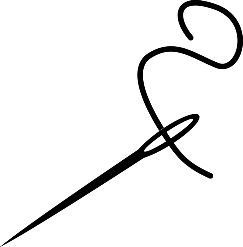 Needle and Thread for Sewing Illustration