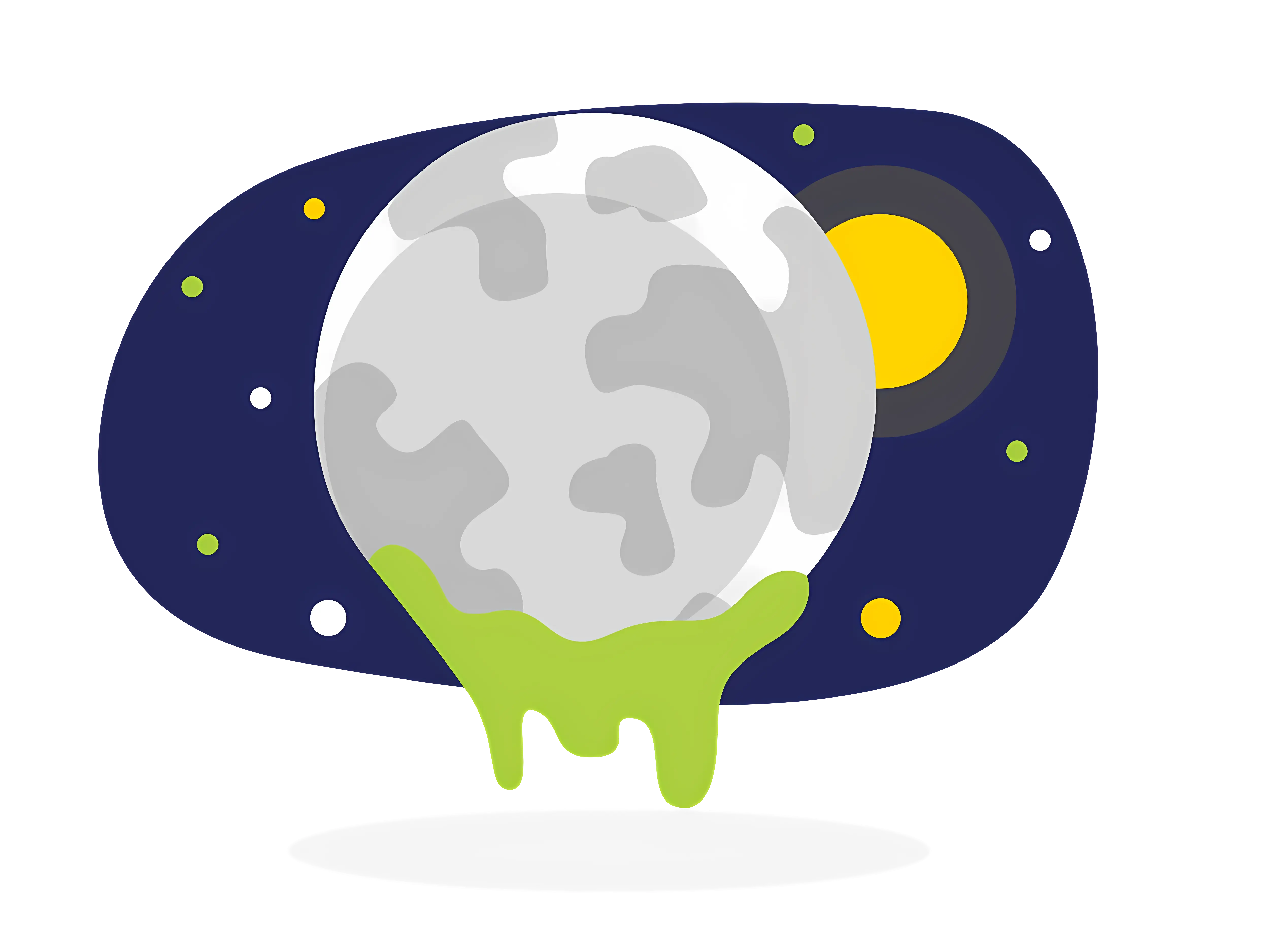 Melting Planet in Space