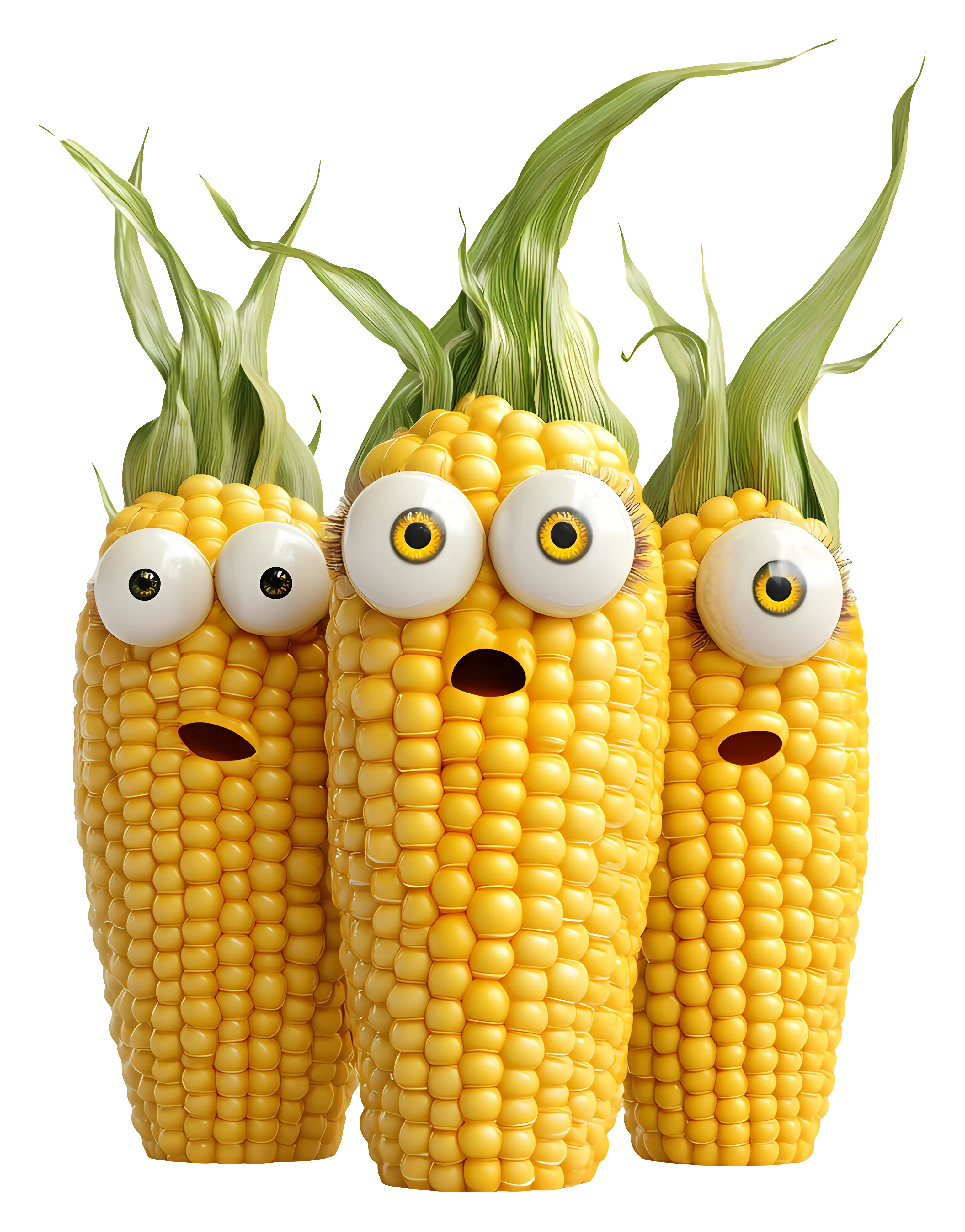 Funny Corn Cartoon Characters