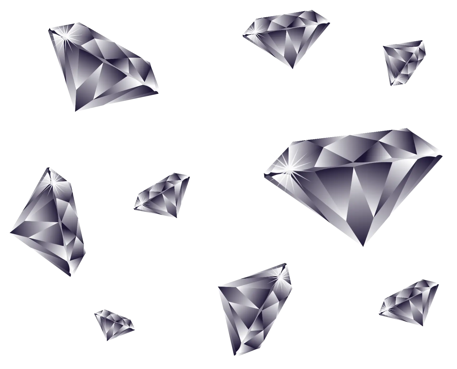 Shiny Diamonds in Various Shapes