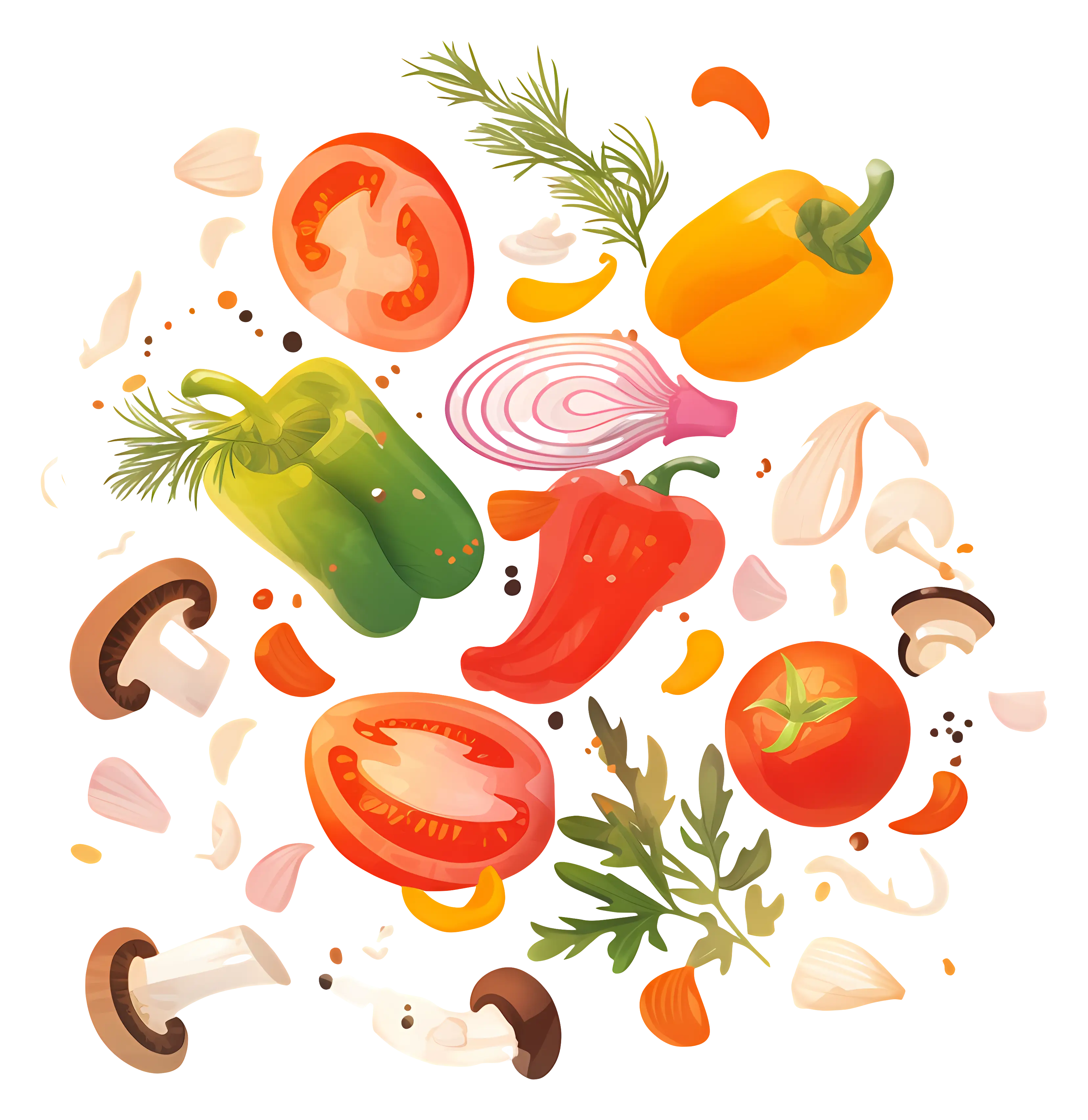 Colorful Vegetables Illustration for Food Design