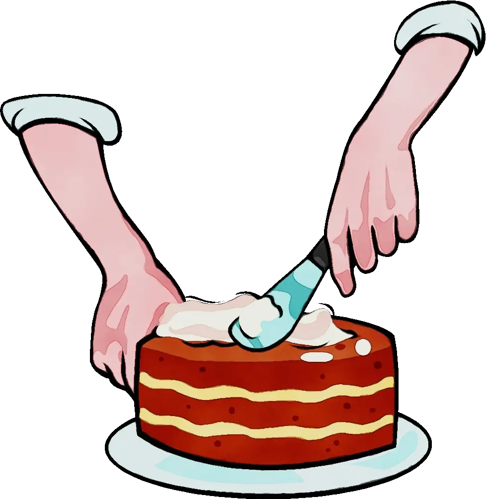 Hands Decorating Cake with Frosting