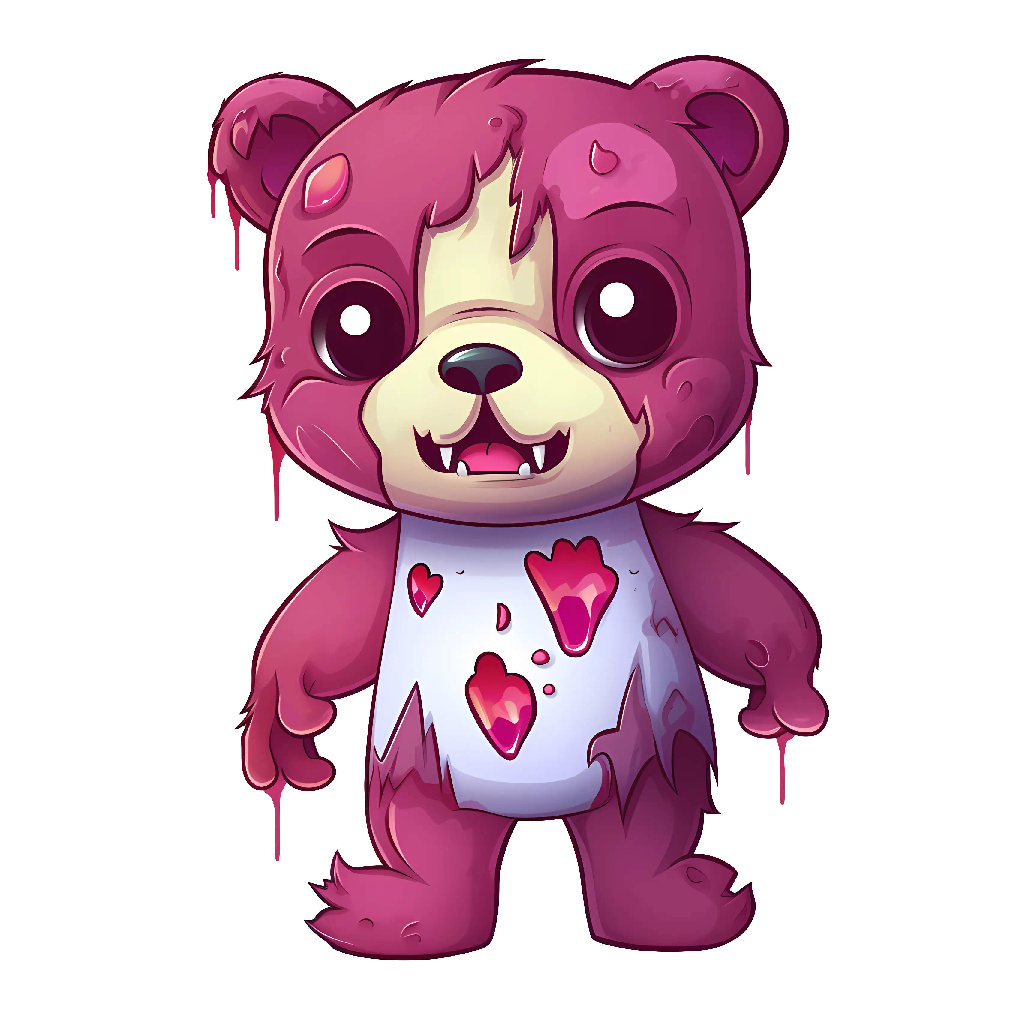 Zombie Teddy Bear Cartoon Illustration