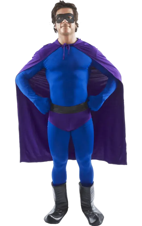 Blue and Purple Superhero Character