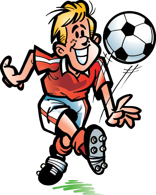 Cartoon Soccer Player Kicking a Ball