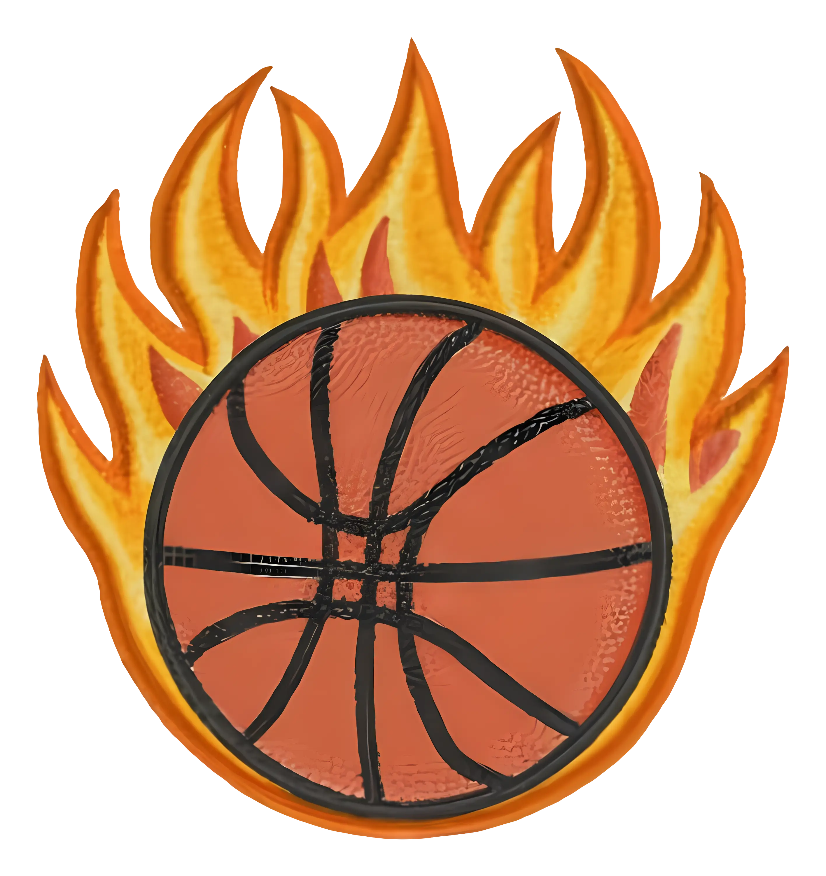 Basketball with Flames