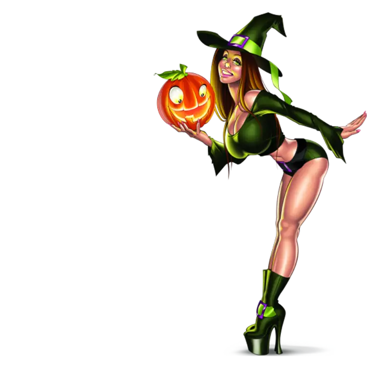 Sexy Witch with Pumpkin