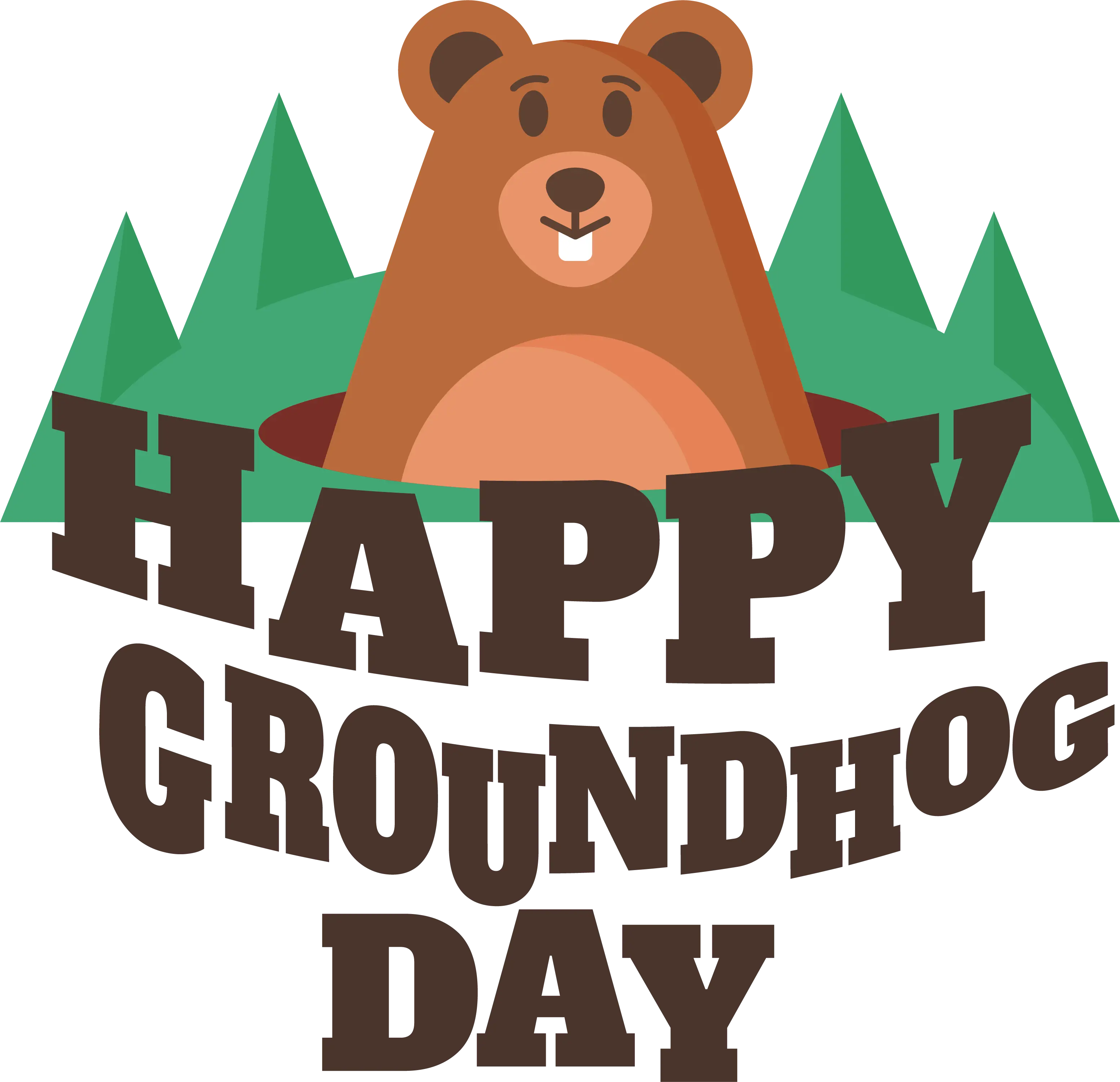 Groundhog in Forest for Groundhog Day Celebration