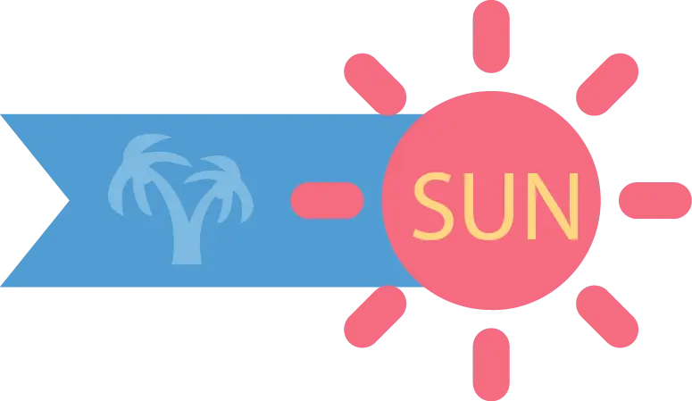 Sun Icon with Palm Trees