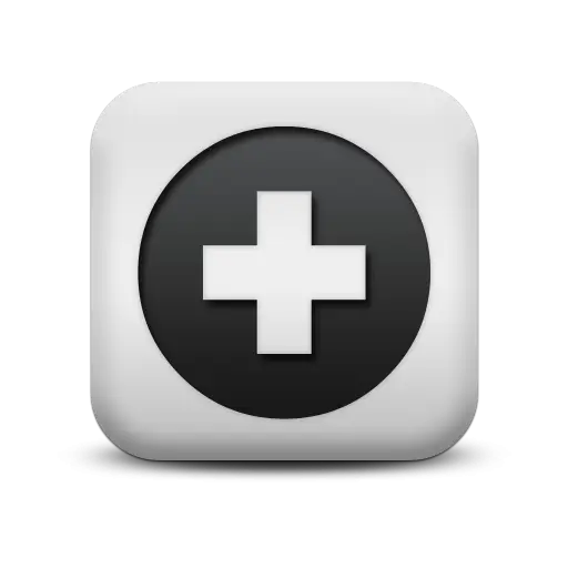 White Medical Cross Icon
