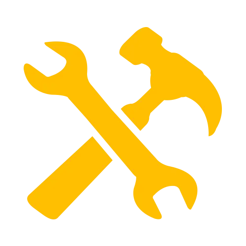 Yellow Hammer and Wrench Icon