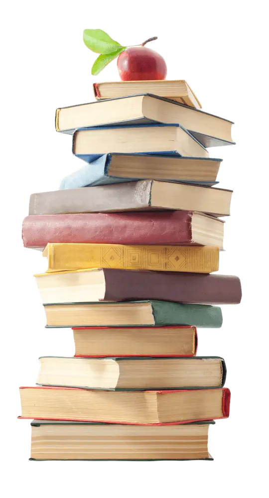 Stack of Books with Apple