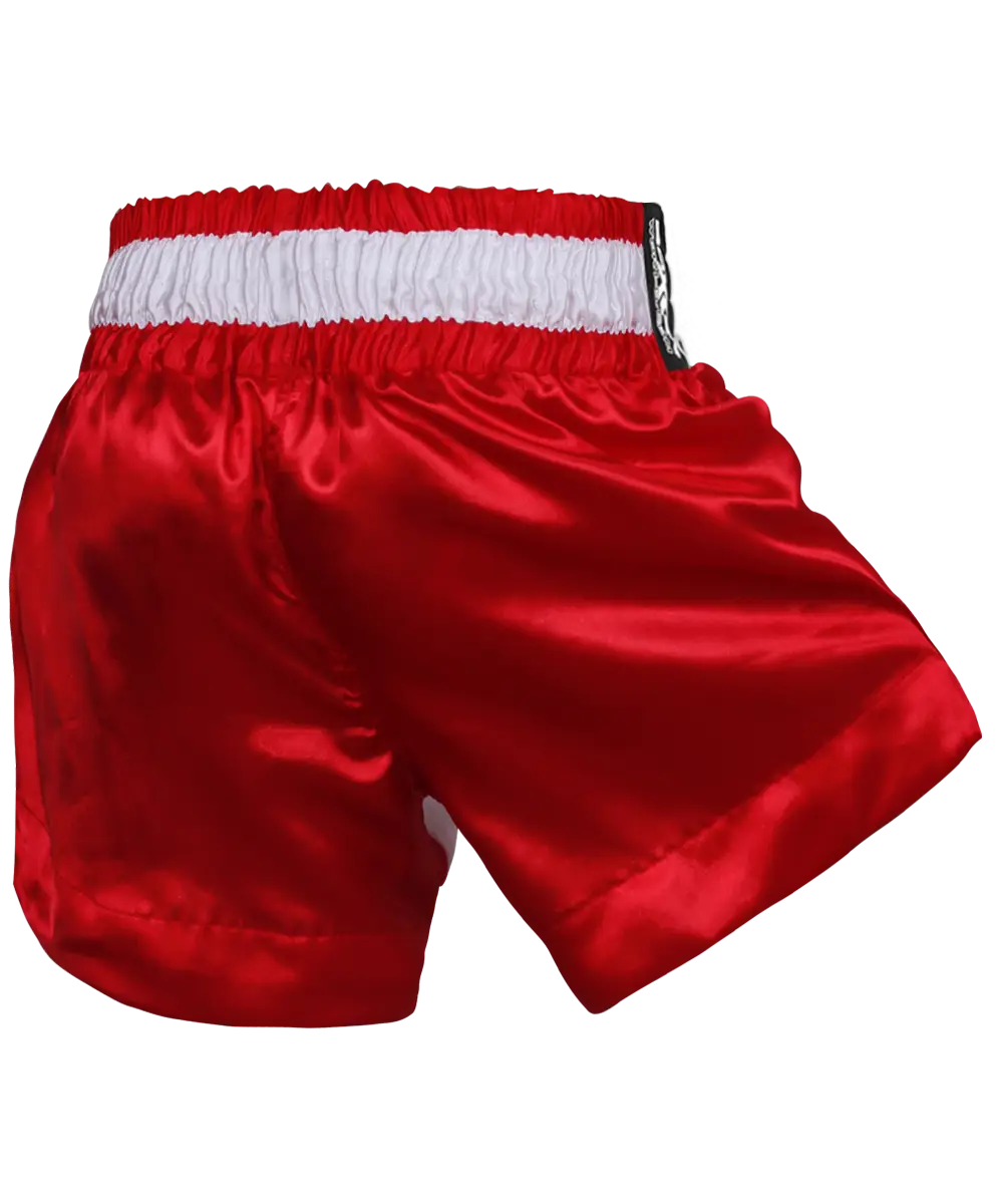 Red Satin Boxing Shorts for Athletes