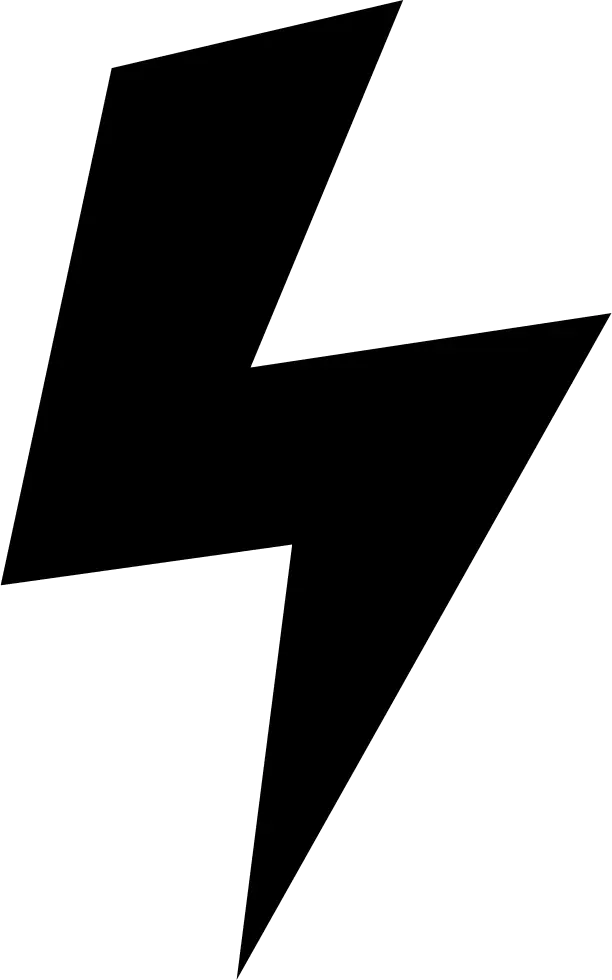 Black Lightning Bolt Icon Symbolizing Energy