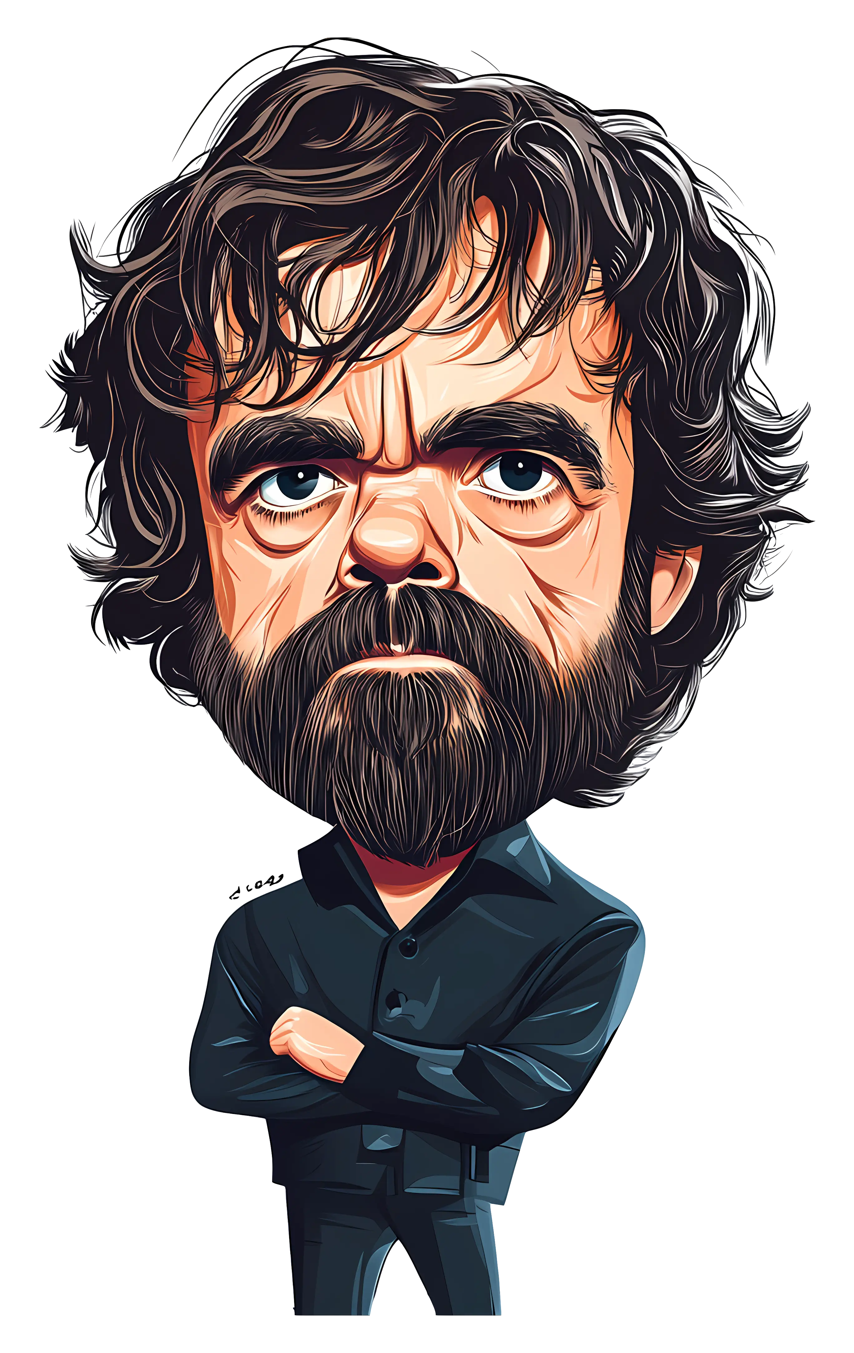 Stylized Caricature Illustration with Bold Expression
