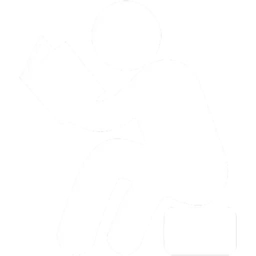 White Silhouette of a Reading Figure