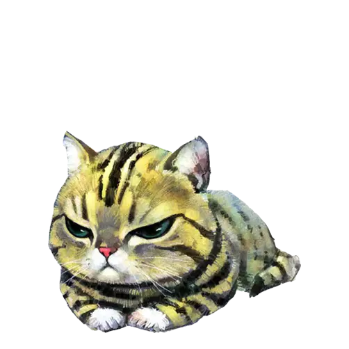 Grumpy Cartoon Cat Illustration