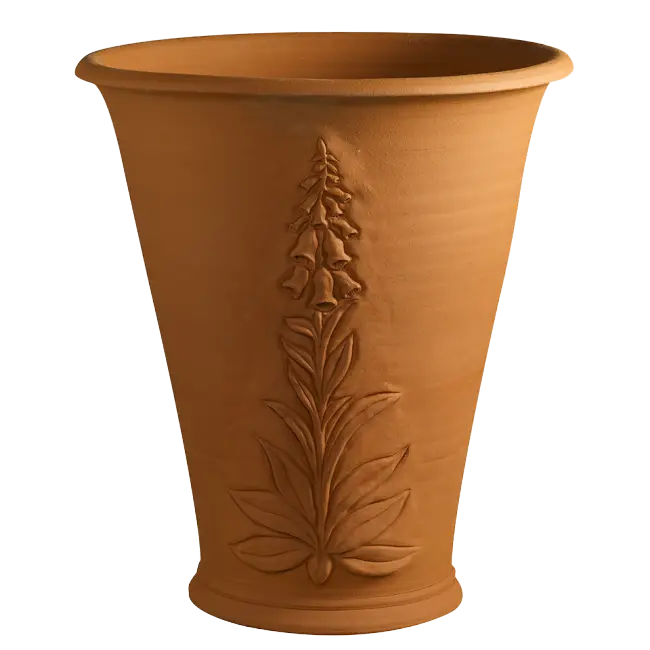 Terracotta Pot with Elegant Floral Design