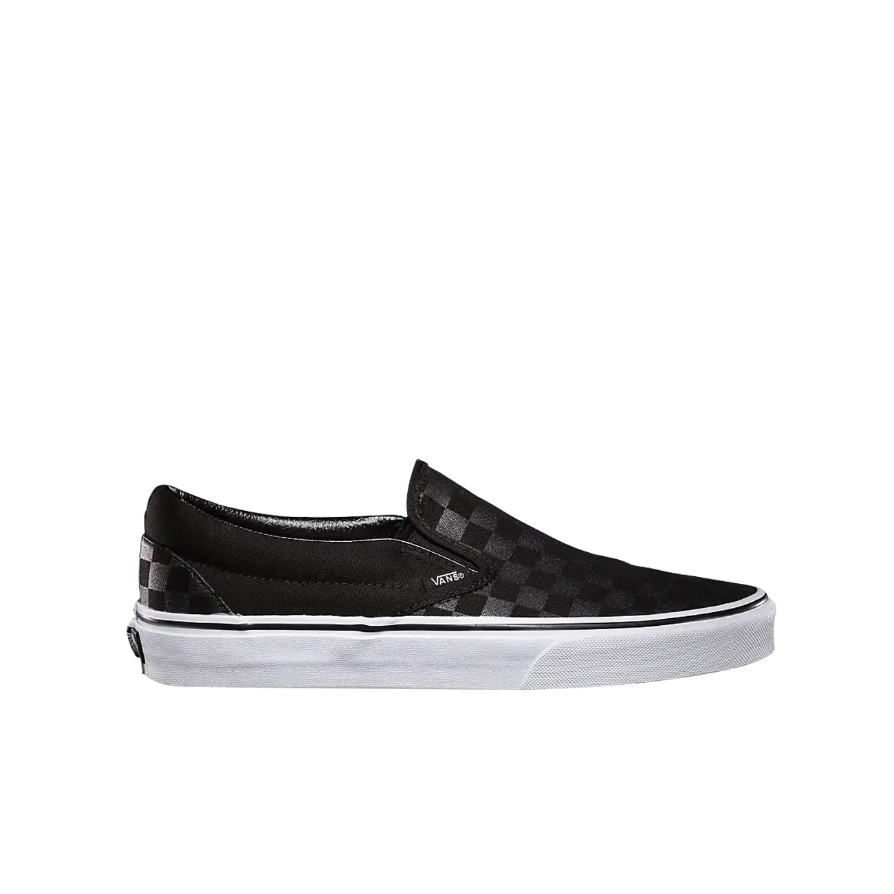 Black Checkered Slip-On Casual Shoe