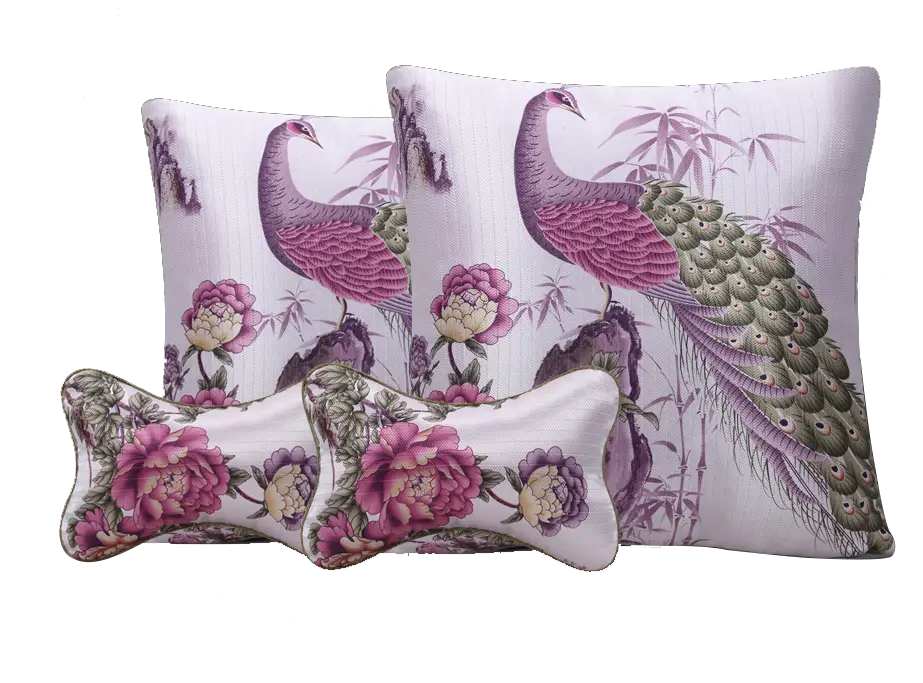 Peacock Pillows with Floral Design