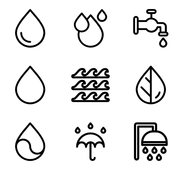 Set of Water and Eco Conservation Icons