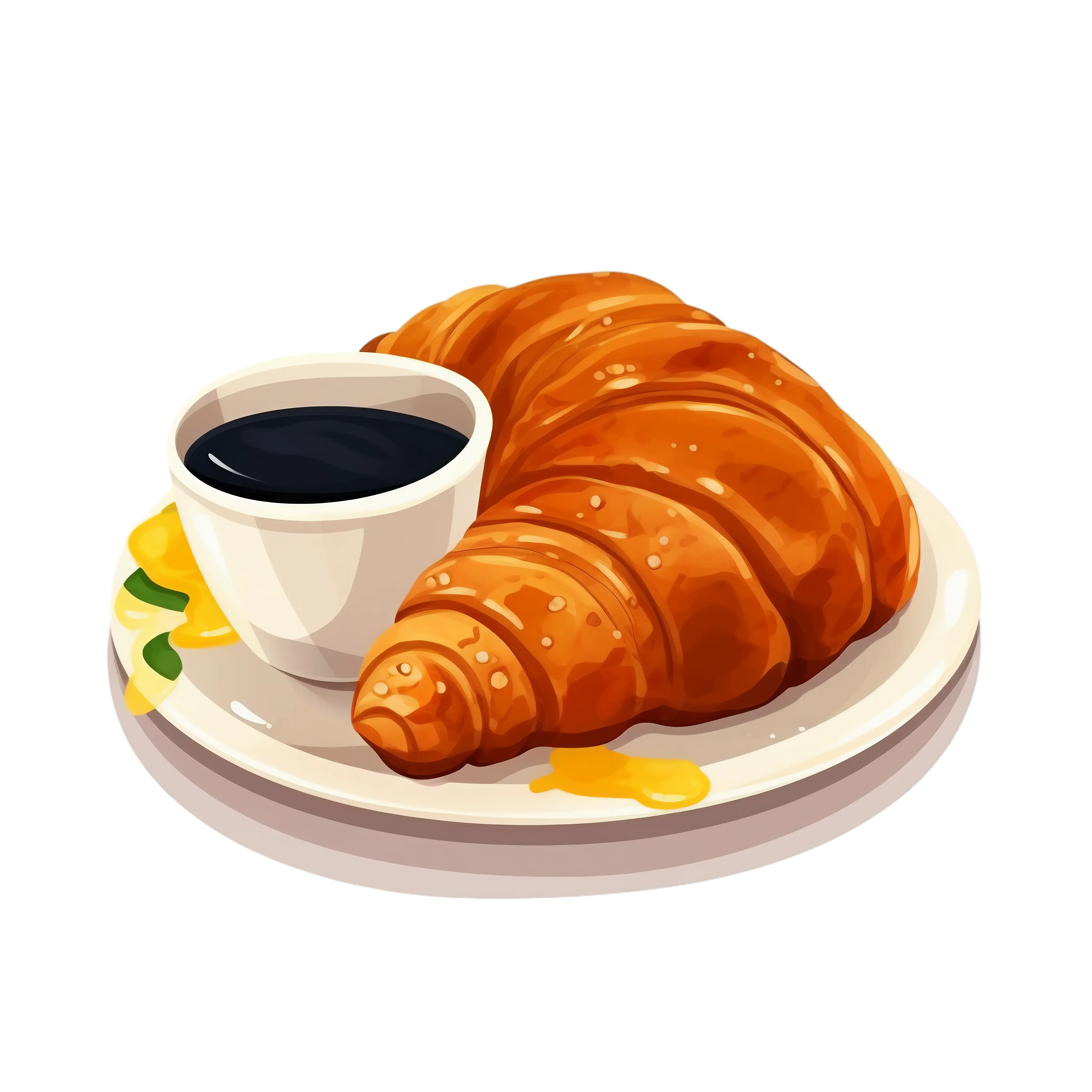 Croissant and Coffee for Breakfast