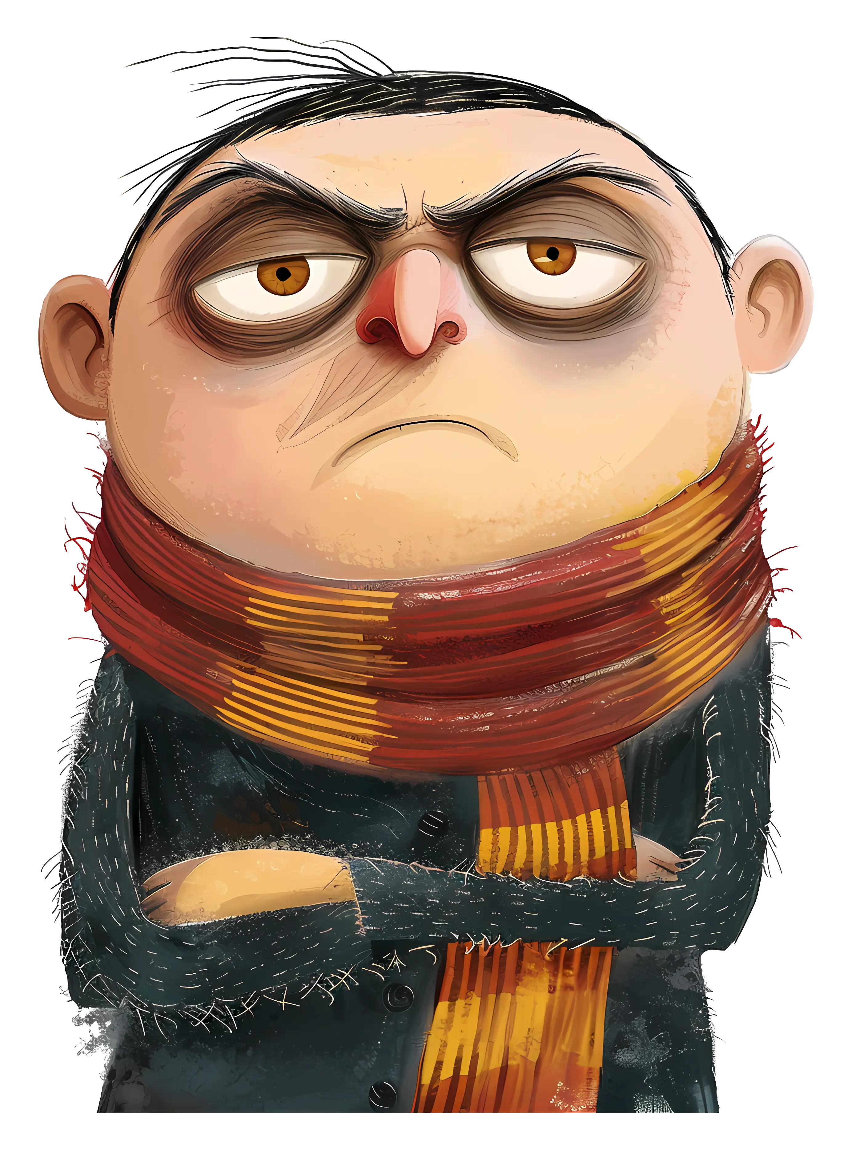 Grumpy Cartoon Character Illustration