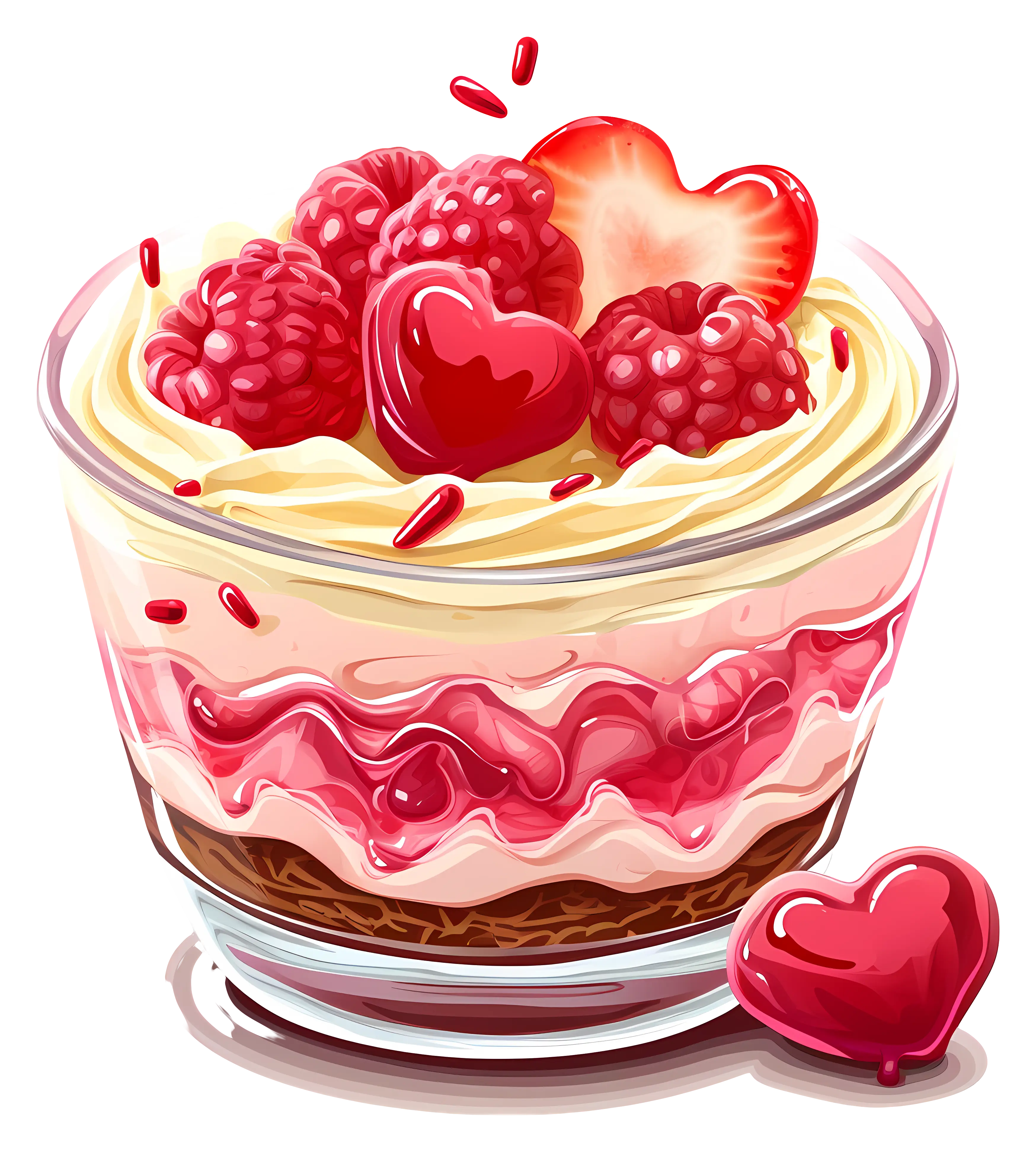 Heart Shaped Dessert with Berries