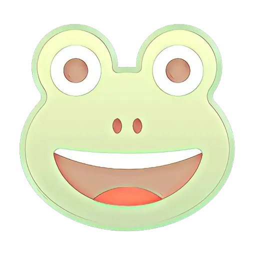 Cartoon Frog Face with Smile