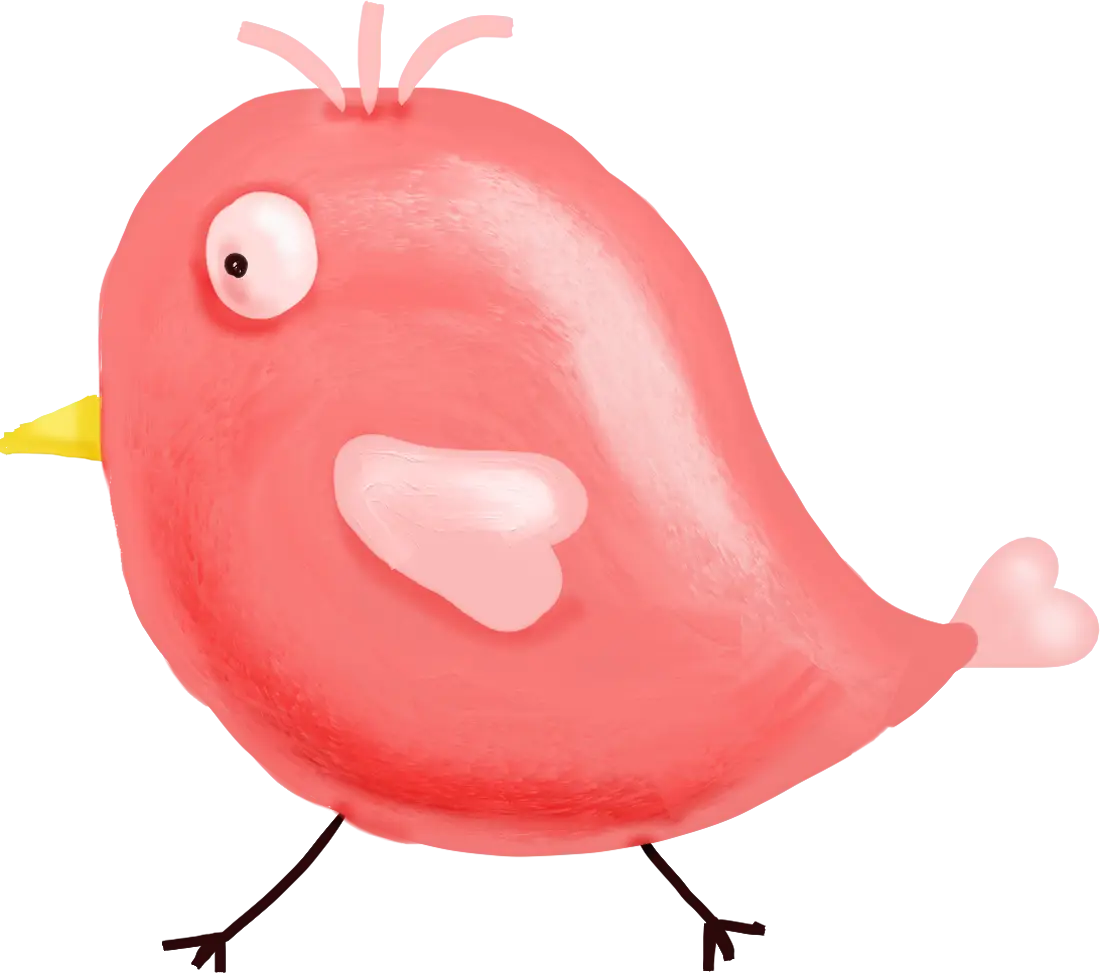 Cute Pink Bird Illustration