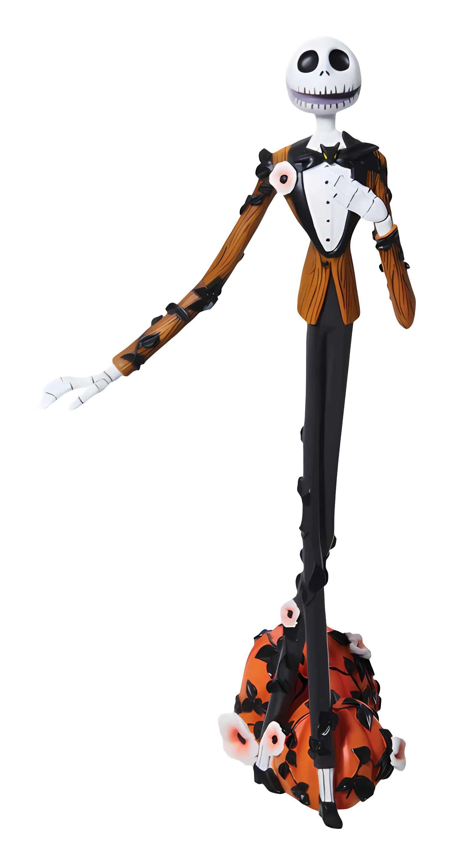 Tall Skeleton Character in Suit for Halloween