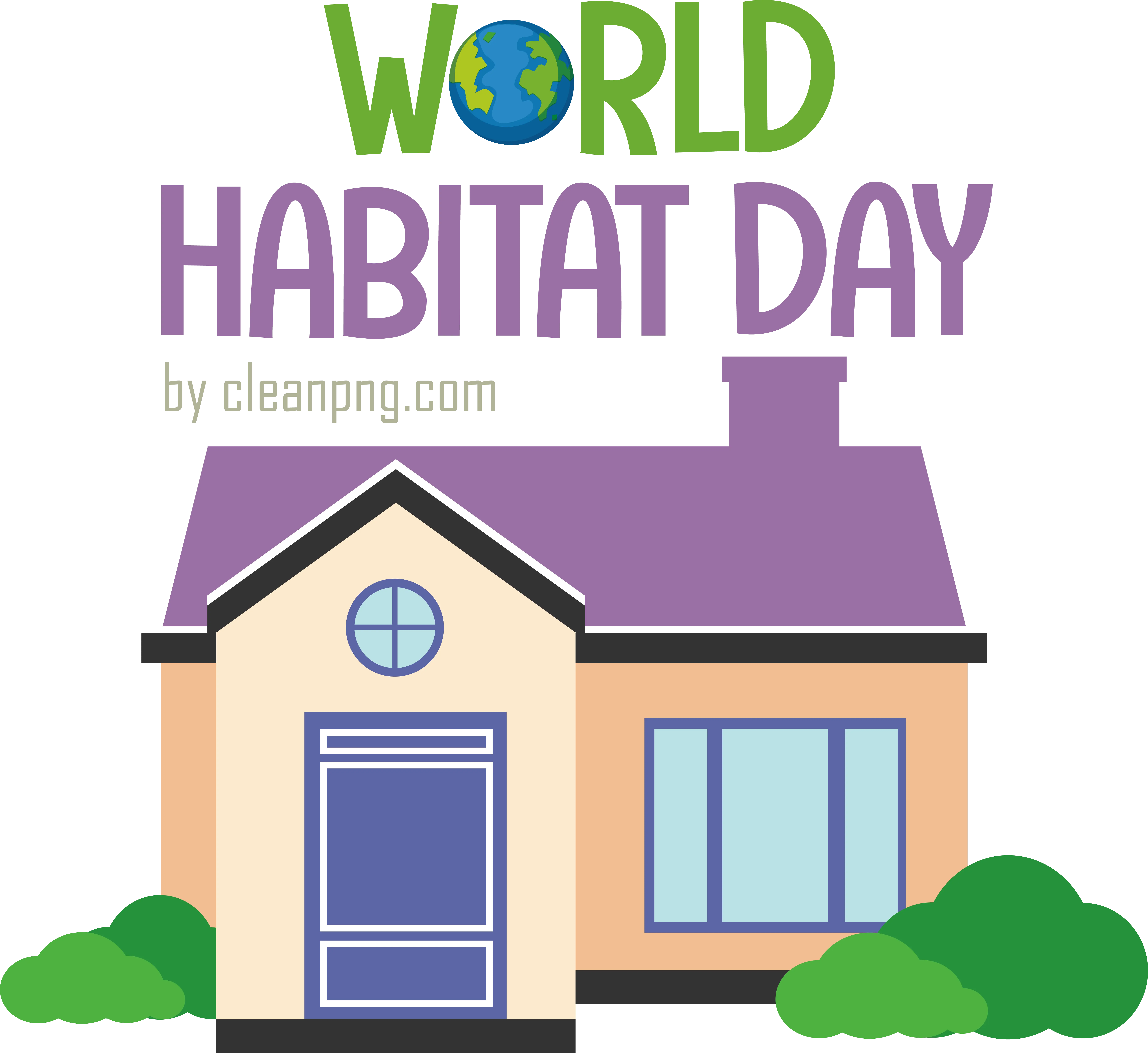 World Habitat Day banner with house illustration