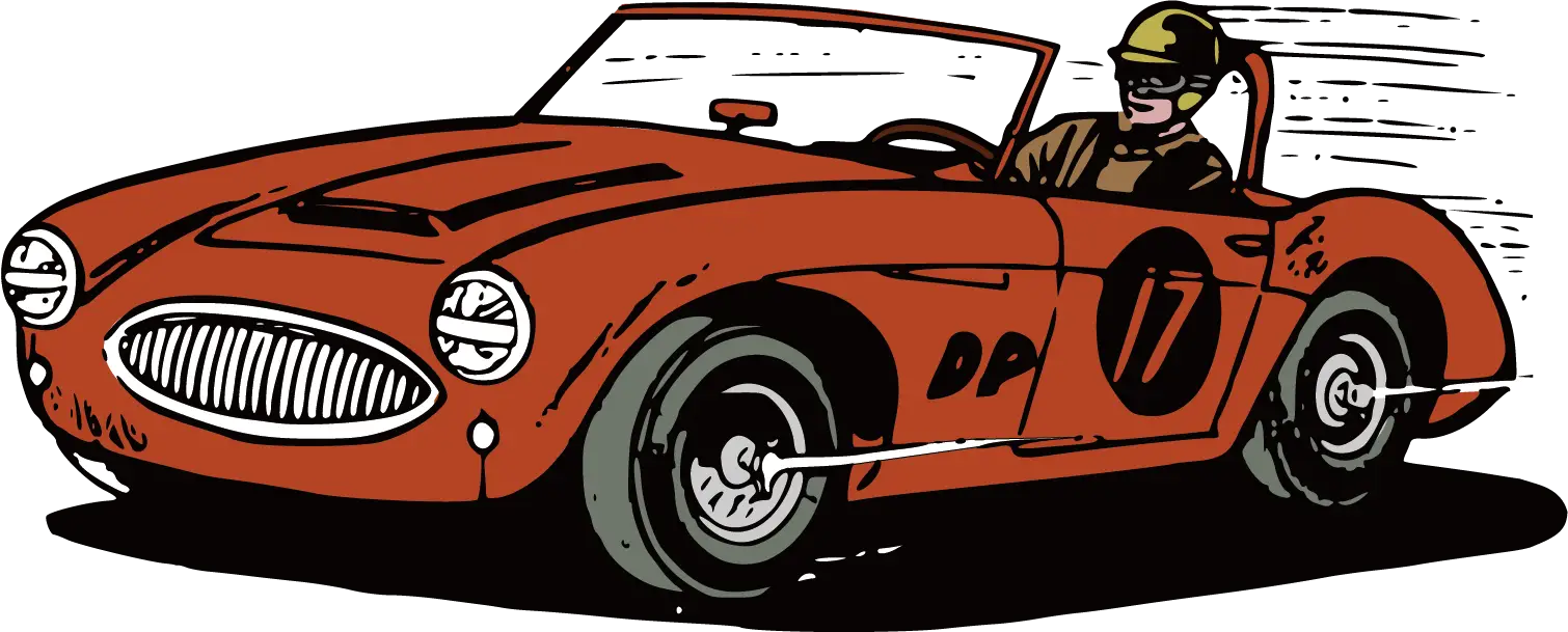 Vintage Red Racing Car Illustration