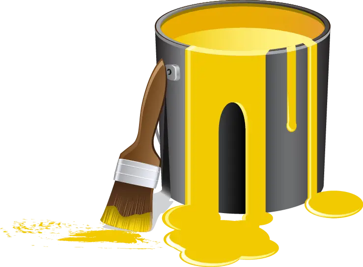 Yellow Paint and Brush