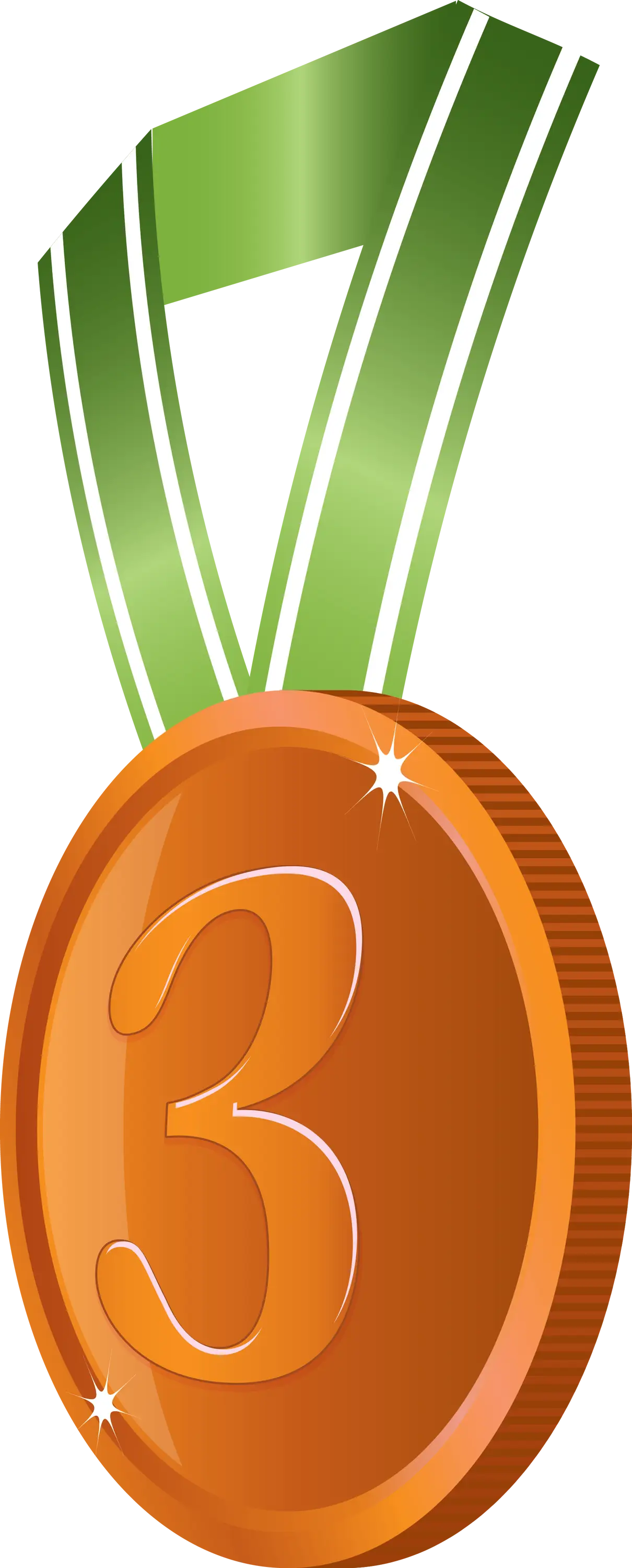 Bronze Medal with Green Ribbon for Third Place