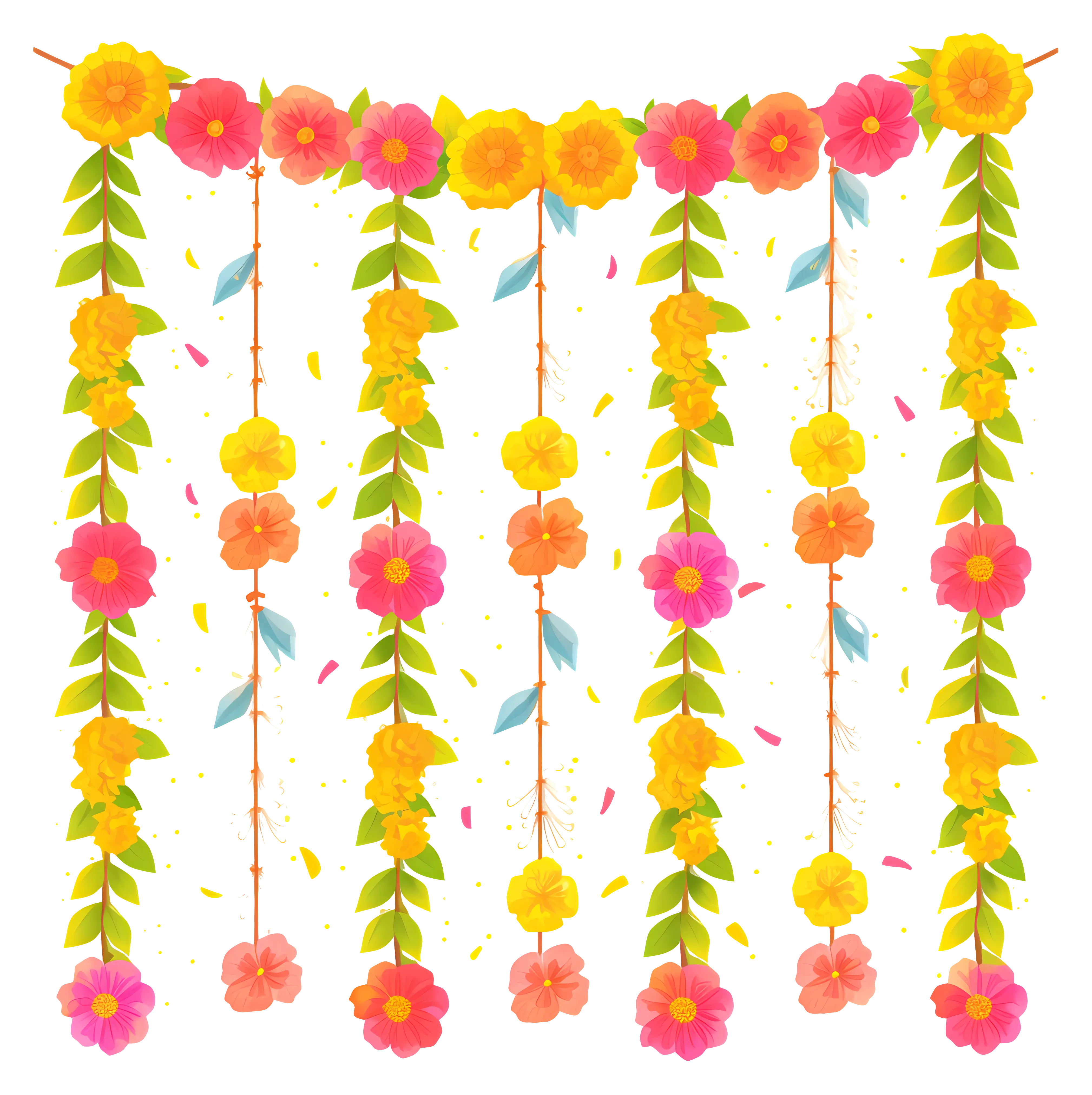 Colorful Floral Garland Decoration