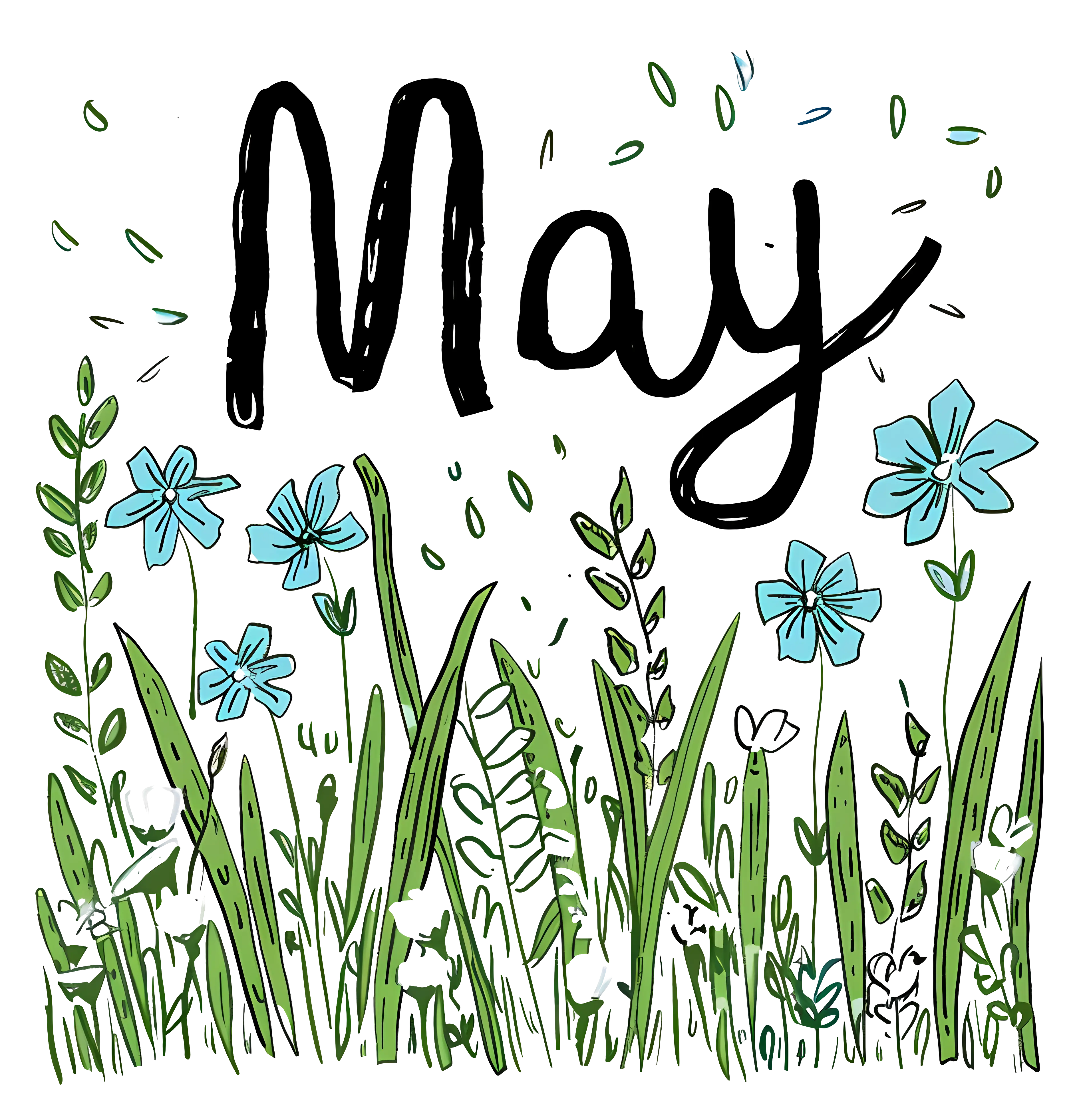 May Flowers Illustration