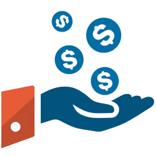 Hand Catching Coins Financial Icon