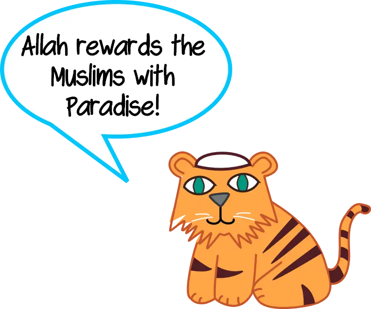Tiger with Speech Bubble about Paradise