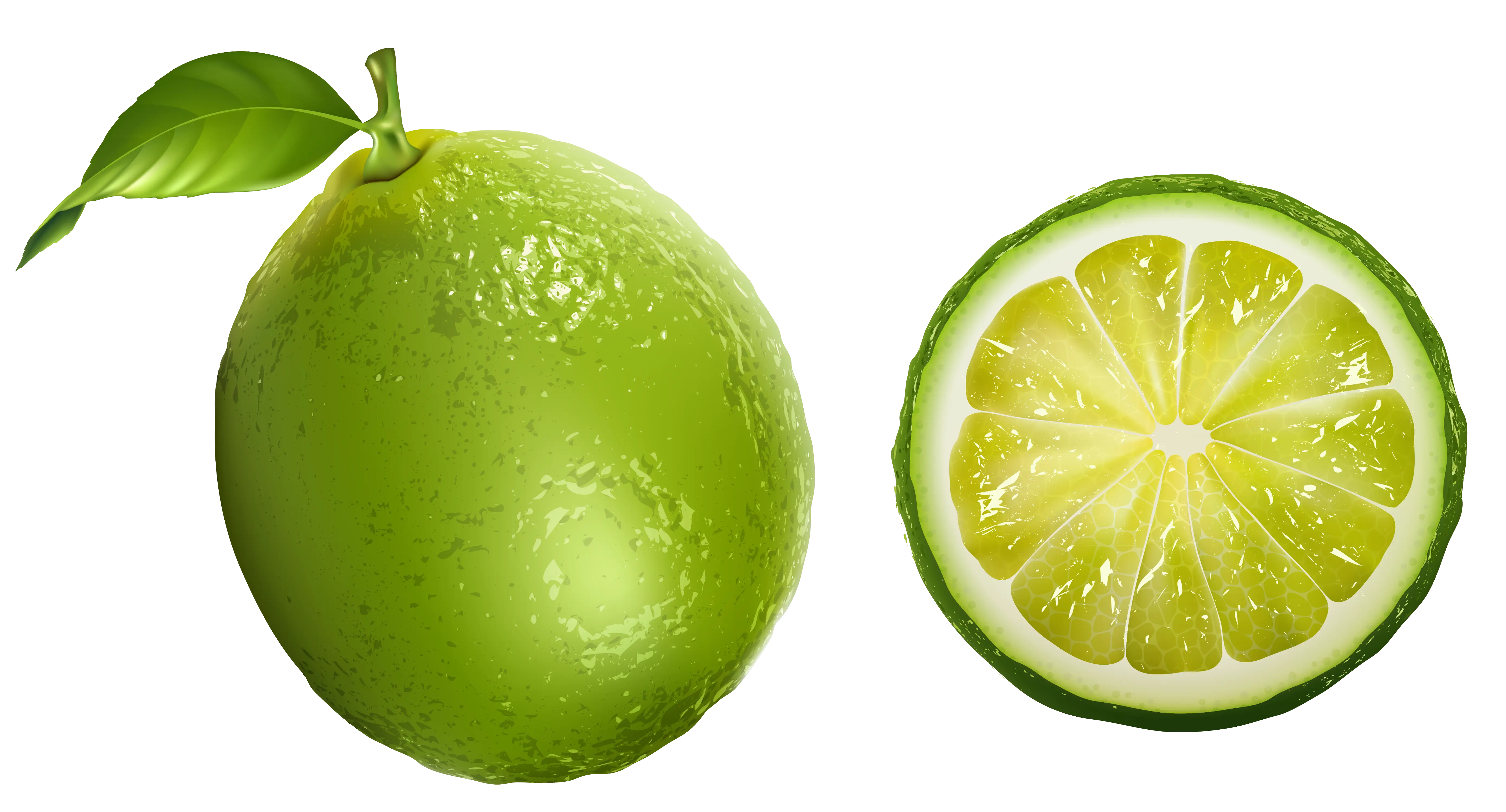 Whole Lime and Sliced Lime