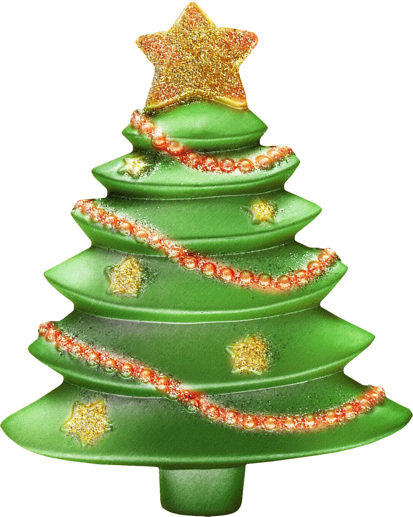 Decorated Christmas Tree with Gold Star