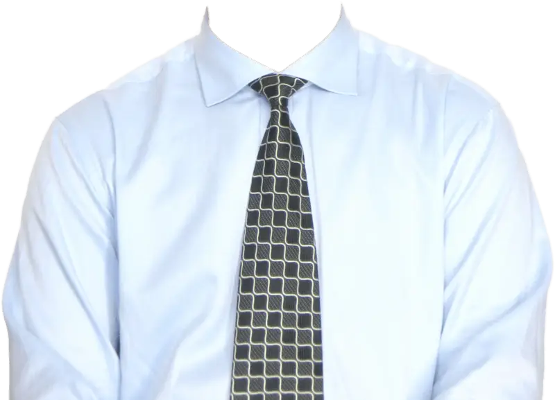 Formal Blue Shirt with Black Patterned Tie