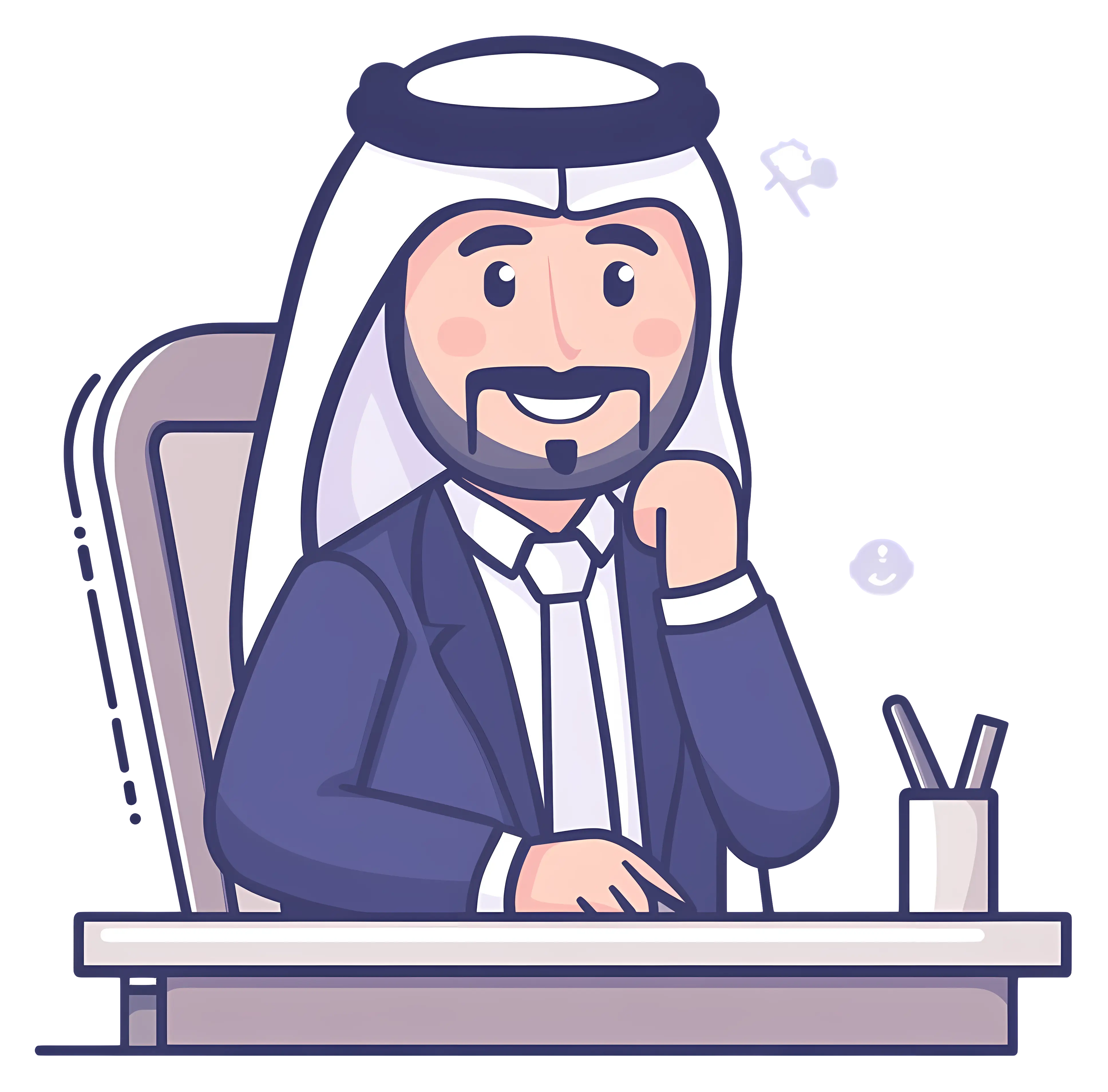 Businessman Cartoon Character in Office