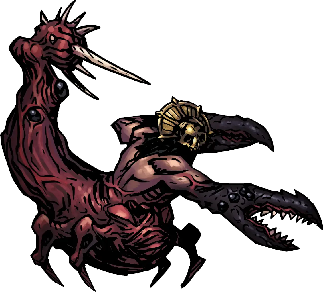 Fantasy Red Monster with Claws Illustration