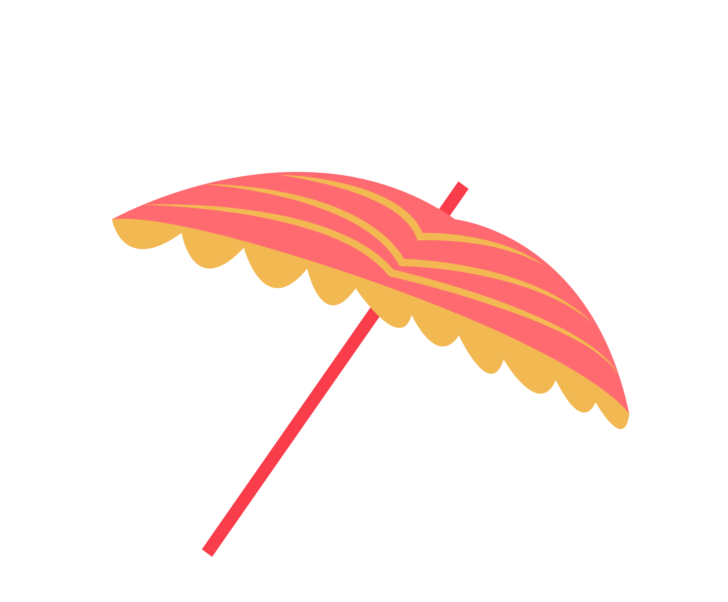 Red and Yellow Beach Umbrella for Summer